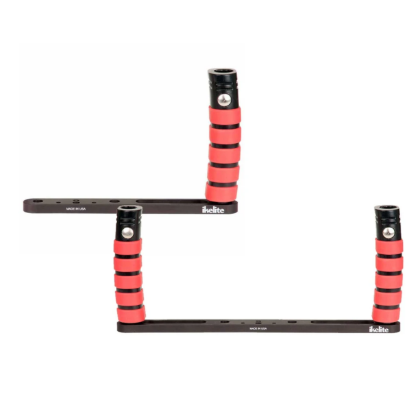 IKELITE Hardware-Set 1/4-20 Schienen mit roten Handgriffen
