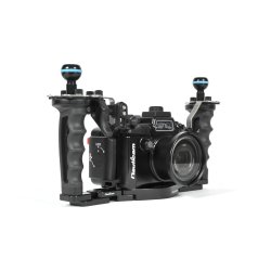 Nauticam RX100 MKV Pro Package with tray, handles, armballs and vacuum valve