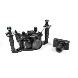 Nauticam RX100 MKV Pro Package with tray, handles, armballs and vacuum valve