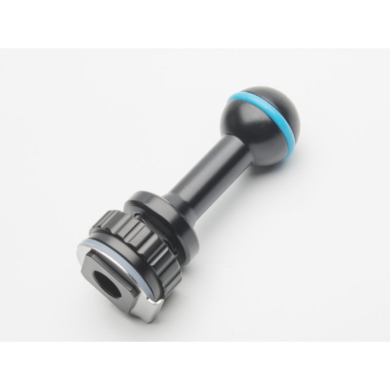 Long strobe mounting ball for cold shoe