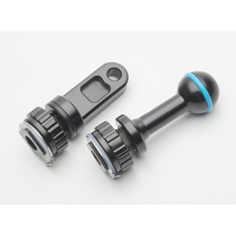 Long strobe mounting ball for cold shoe