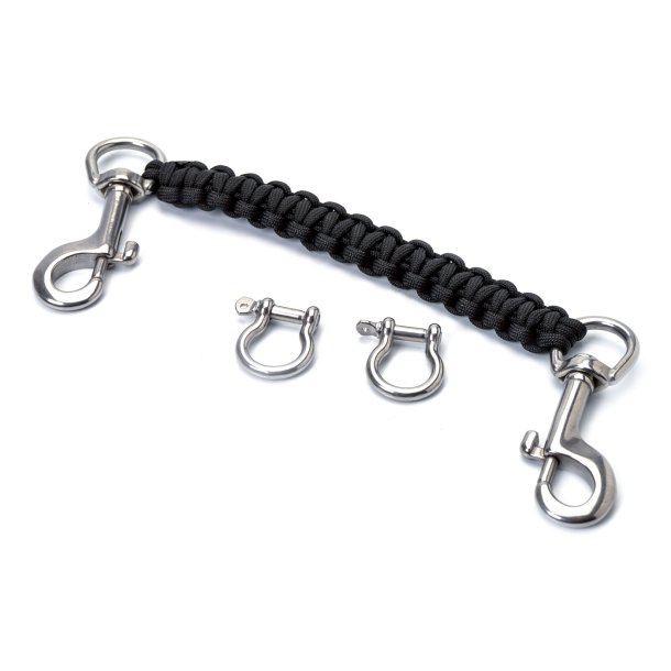 Lanyard with double snap bolt (black - 32cm)