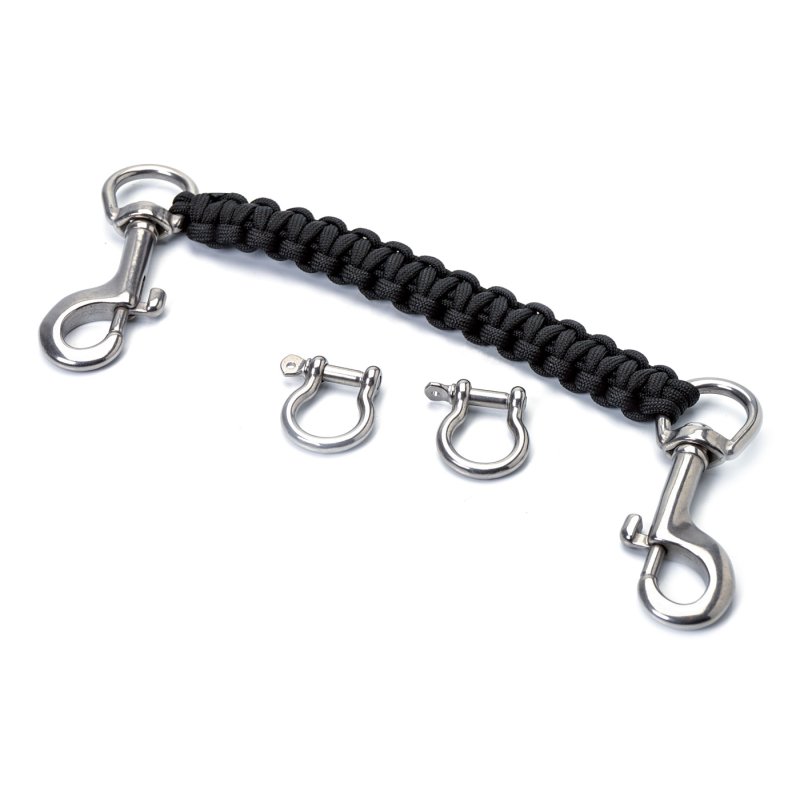 Lanyard with double snap bolt (black - 32cm)