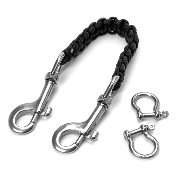 Lanyard with double snap bolt (black - 32cm)