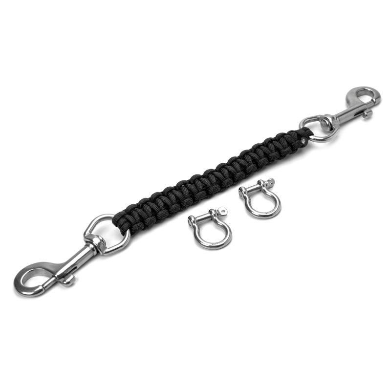 Lanyard with double snap bolt (black - 32cm)