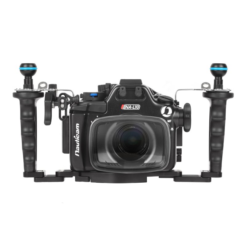 Nauticam NA-L10 Pro Package for Panasonic Lumix L10 (inc. flexitray, right handle, two balls, M16 valve, shutter extension)