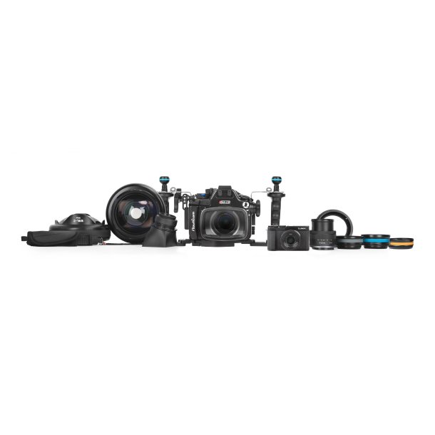 Nauticam NA-L10 Pro Paket f�r Panasonic Lumix L10 (inkl. Flexitray, rechter Griff, zwei Kugeladapter, M16-Ventil, Ausl�serverl�ngerung)