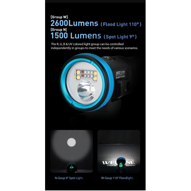 Weefine Smart Focus 2600 Diving Video Light
