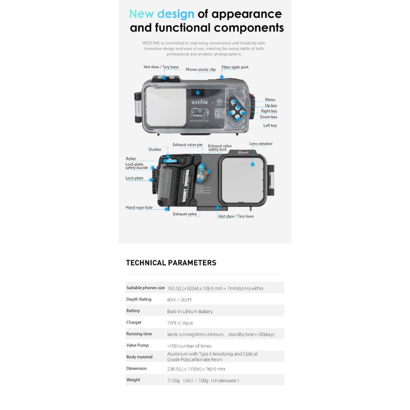 Weefine WFH07X Universal Phones Smart Housing