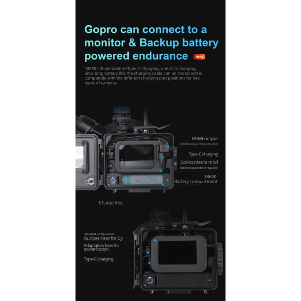WeeFine WFH-GP1 Action Camera Dive Housing