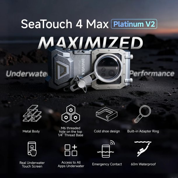 Divevolk SeaTouch 4 Max Platinum Underwater Touchscreen Housing for Smartphone