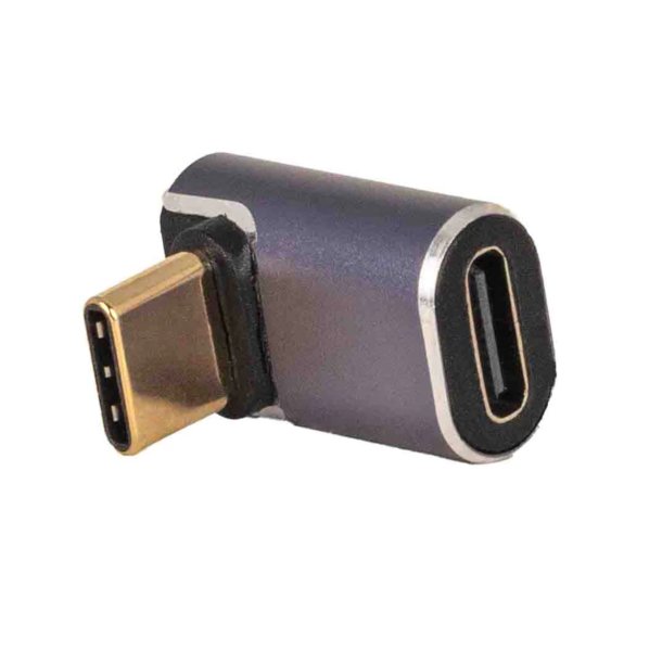 USB-C Right Angle Male-to-Female Adapter 40 GBPS