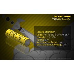 Nitecore IMR18650 3100mAh 35A Rechargeable Battery