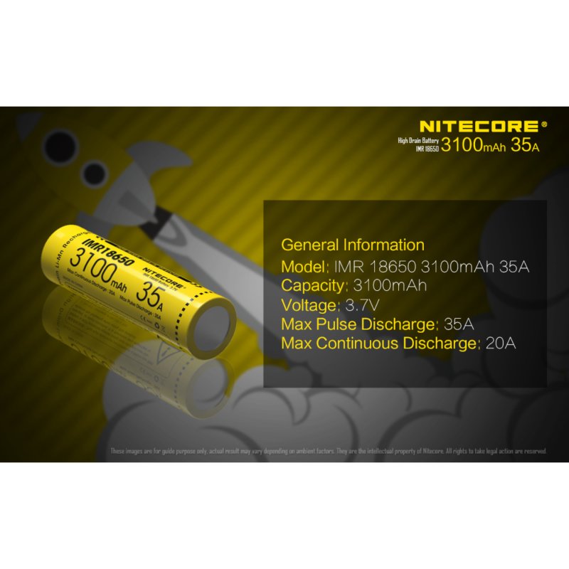 Nitecore IMR18650 3100mAh 35A Rechargeable Battery