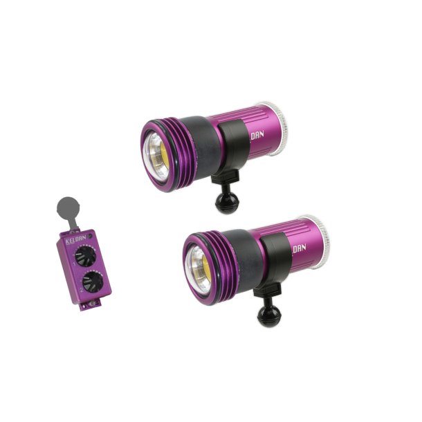 Keldan 2 x Video 4XR 11000lm CRI86, RC 2 Remote Control w. Ball adapter