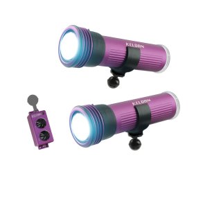 Keldan 2 x Video 8XR 18000lm Ambient, RC 2 Remote Control w. Ball adapter