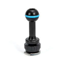 Long strobe mounting ball for cold shoe