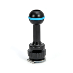 Long strobe mounting ball for cold shoe