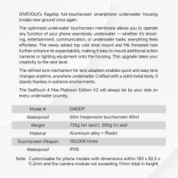 Divevolk SeaTouch 4 Max Platinum Unterwasser-Touchscreen-Geh�use f�r Smartphones