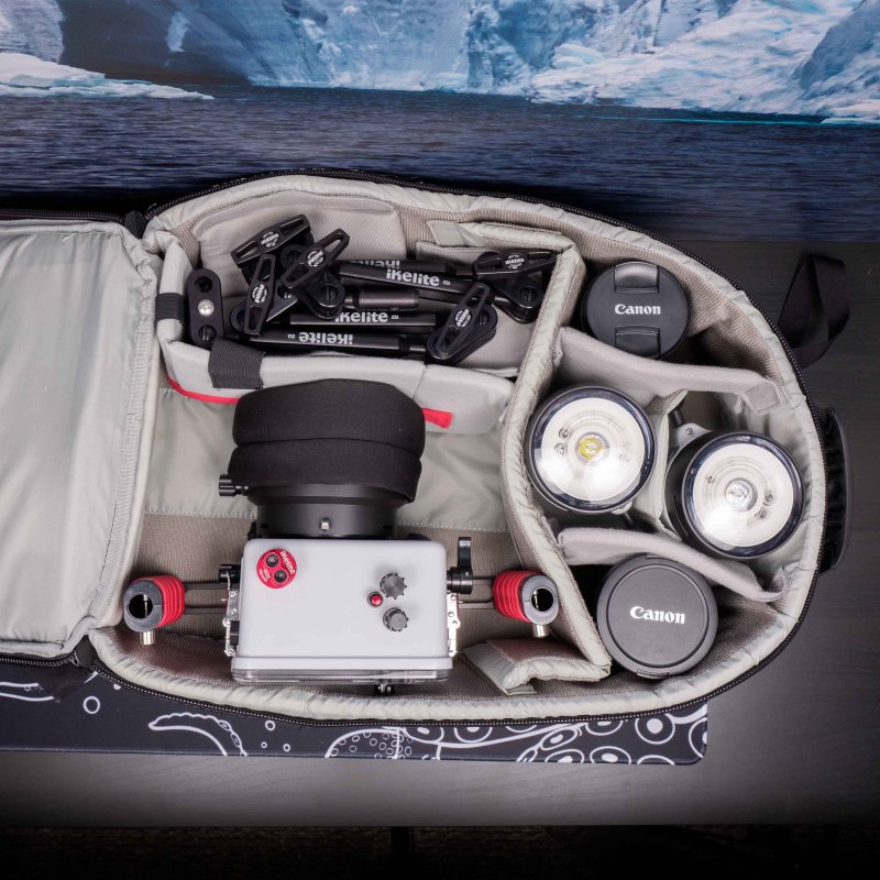 Ikelite RC165 TTL Underwater Strobe, Arm, and Fiber Optic Cord Bundle