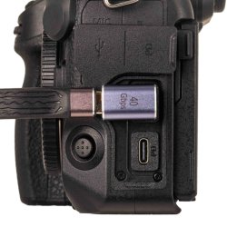 USB-C Right Angle Male-to-Female Adapter 40 GBPS