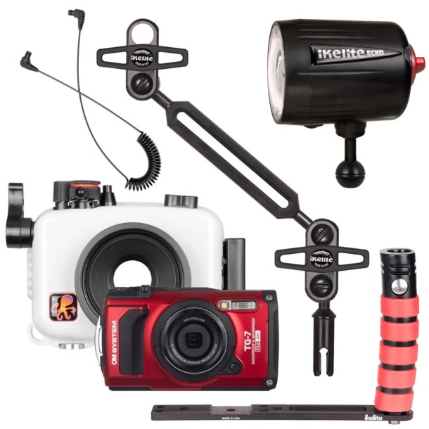 Ikelite Unterwassergehuse, OM System Tough TG-7 Kamera und Ecko Strobe Deluxe Kit