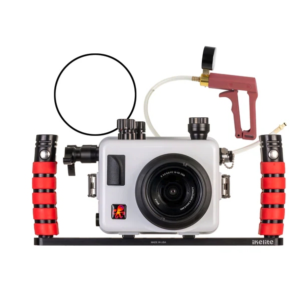 200FP/F Underwater Housing for Sony Alpha a6700 PZ 16-50mm with Fiber Optic Transmitter