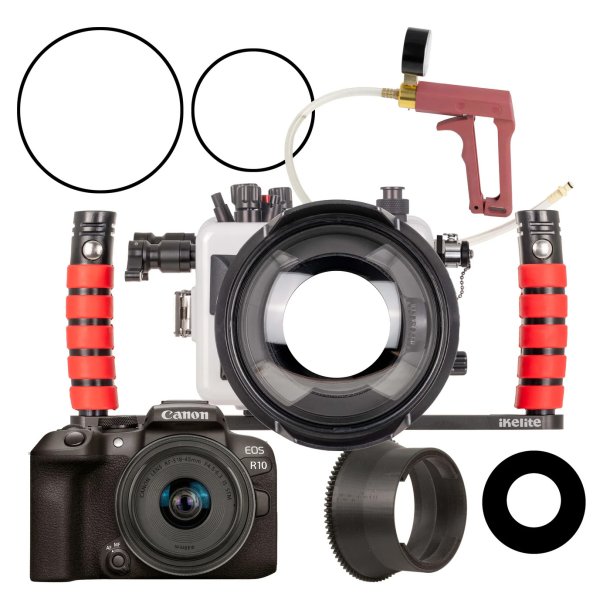 CANON EOS R10 KIT W/ PORT, CAMERA, LENS, HANDLES &amp; VACUUM