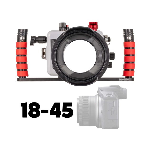 200DLM/D Unterwassergeh�use f�r Canon EOS R100 mit 18-45mm &amp; 10-18mm Lenses [Fiber Optic Update]