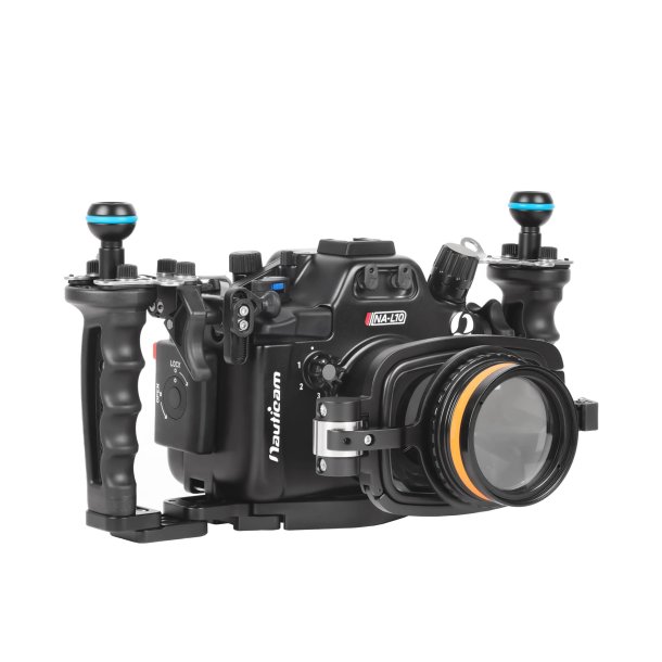Nauticam NA-L10 Pro Paket f�r Panasonic Lumix L10 (inkl. Flexitray, rechter Griff, zwei Kugeladapter, M16-Ventil, Ausl�serverl�ngerung)