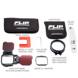 FLIP13 Pro Package with DEEP, DIVE, +15 MACROMATE MINI Lens for GoPro HERO 5-13