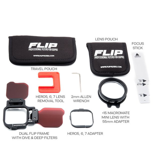 FLIP13 Pro Package with DEEP, DIVE, +15 MACROMATE MINI Lens for GoPro HERO 5-13