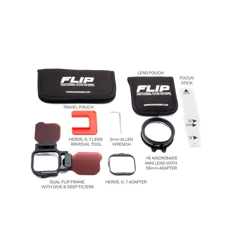 FLIP13 Pro Package with DEEP, DIVE, +15 MACROMATE MINI Lens for GoPro HERO 5-13