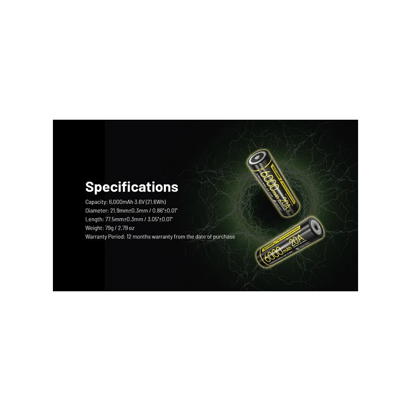 Nitecore 21700 NL2160HPi 6000mAh Li-Ion battery