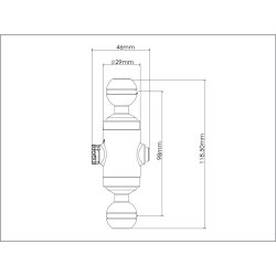 Quick Release System -11 Base with Ball Mount to Ball Mount (Black Color)