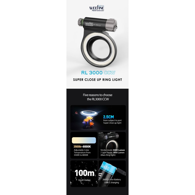 Weefine Ring Light 3000