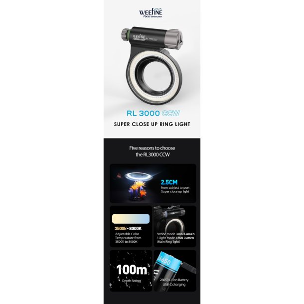 Weefine Ring Light 3000