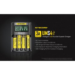 Nitecore UMS4 - 4 slot USB Fast Charger