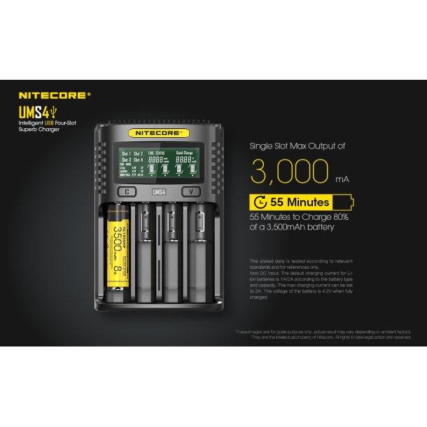 Nitecore UMS4 - 4 slot USB Fast Charger