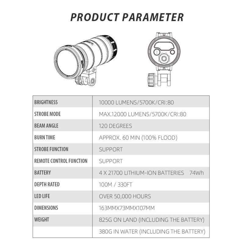 Weefine Smart Focus 10000 Video Light