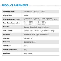 Weefine WFL12 Wide Angle Conversion Lens M67-24mm