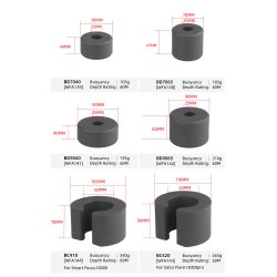 Weefine BD7040 High Density Buoyancy Block (105 gram Buoyancy)