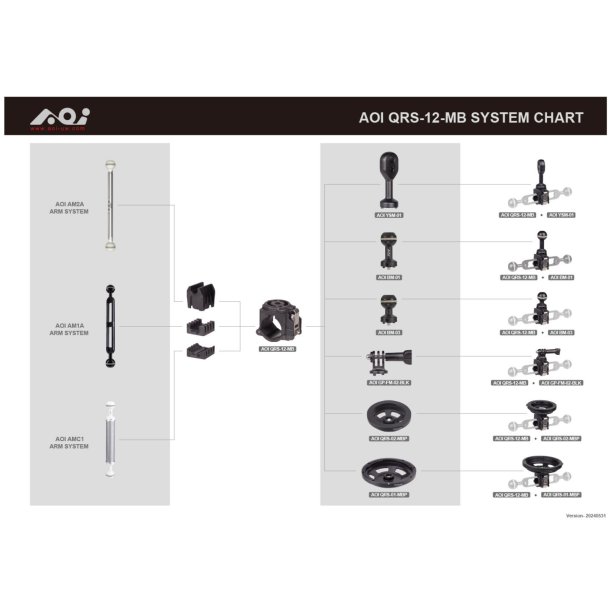 AOI QRS-12-MB-BM Schnellwechselsystem � 12-Mount-Basis auf Kugeladapter